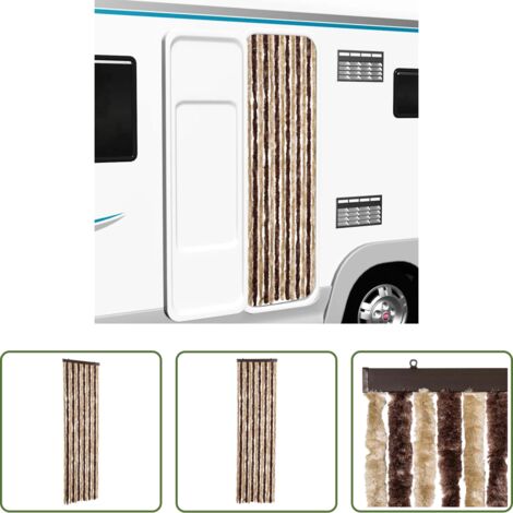 vidaXL Ciniglia -  Zanzariera Beige e Marrone Chiaro 56x200cm Ciniglia