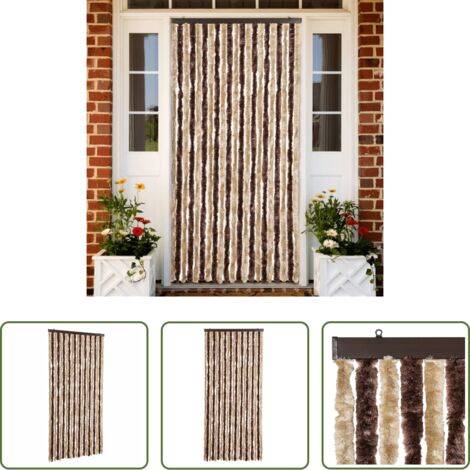 vidaXL Ciniglia -  Zanzariera Beige e Marrone Chiaro 90x200cm Ciniglia