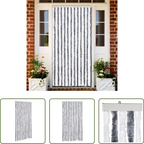 vidaXL Ciniglia -  Zanzariera Grigio e Bianco 100x220 cm Ciniglia