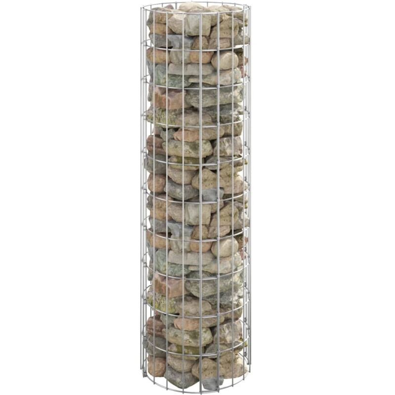 Vidaxl Circular Gabion Pole Galvanised Steel Ø30x100 Cm
