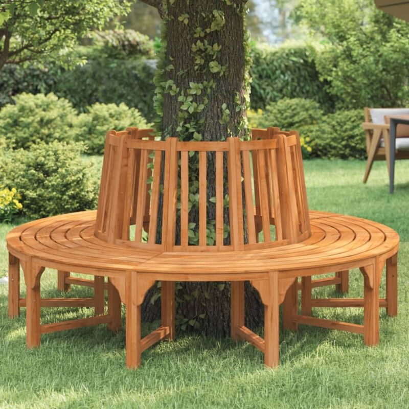 Round Tree Bench Ø208 Cm Solid Wood Eucalyptus Vidaxl