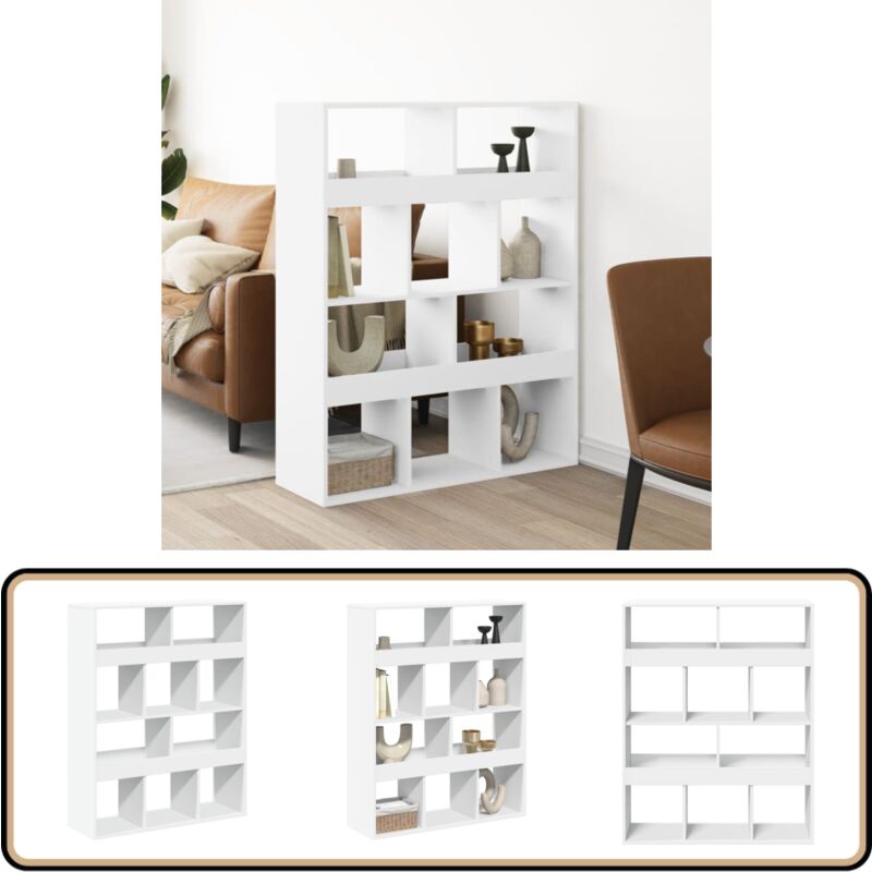 vidaXL Cloison de séparation blanc 100x33x125,5 cm bois d'ingénierie