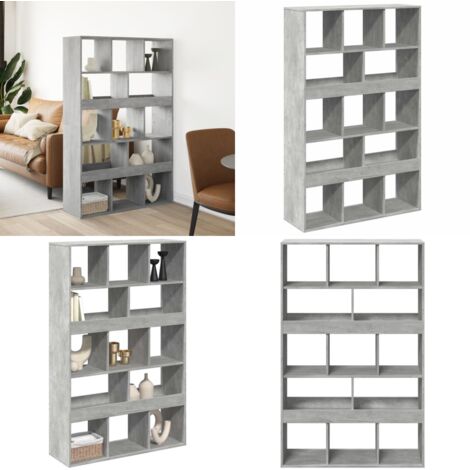 vidaXL Cloison de séparation gris béton bois d'ingénierie