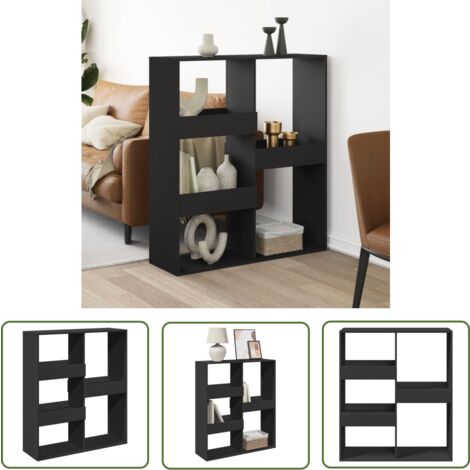vidaXL Cloison de séparation noir 100x33x115 cm bois ingénierie