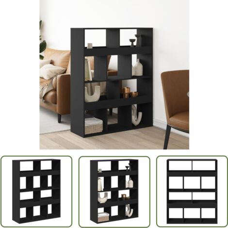 vidaXL Cloison de séparation noir 100x33x125,5 cm bois d'ingénierie