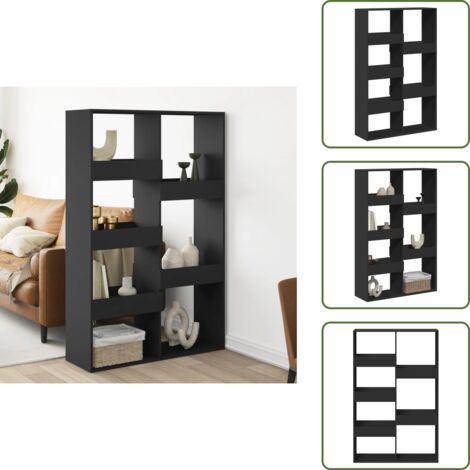 vidaXL Cloison de séparation noir 100x33x155,5 cm bois d'ingénierie