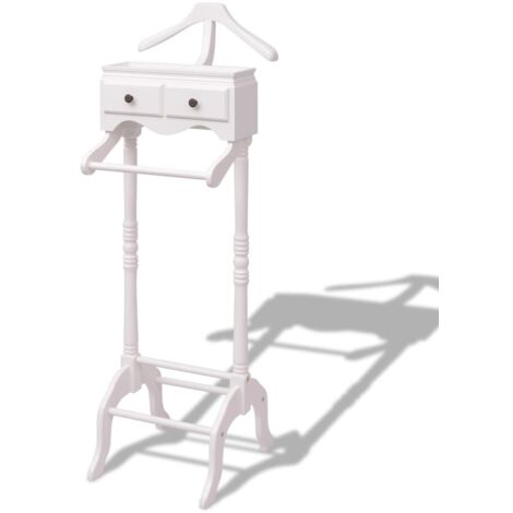 vidaXL Clothing Rack with Cabinet Wood White