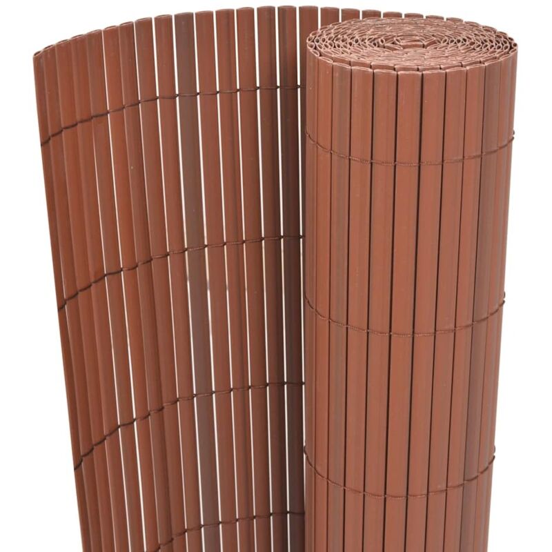 Vidaxl - Clôture de jardin double face pvc 150x500 cm marron