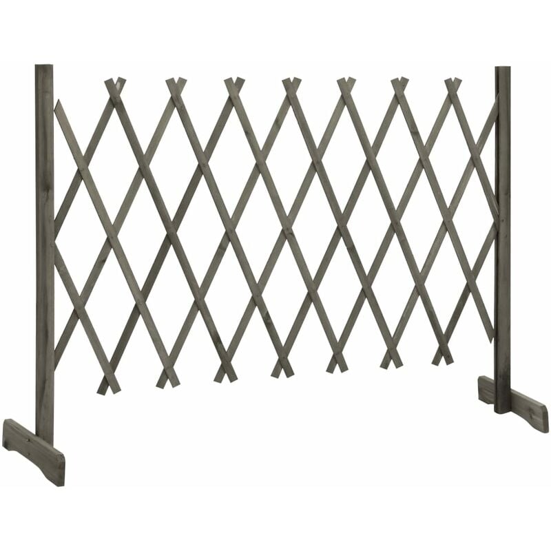 Inlife Clôture en treillis de jardin Gris 150x80 cm Bois de sapin