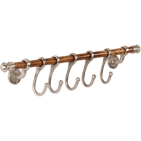 vidaXL Coat Rack Wall Mounted 75x15 cm Aluminium