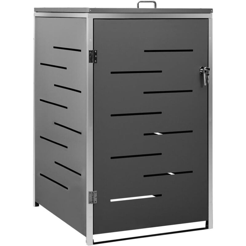 

Cobertizo contenedor basura individual acero inox 69x77,5x115cm - Antracita - Vidaxl