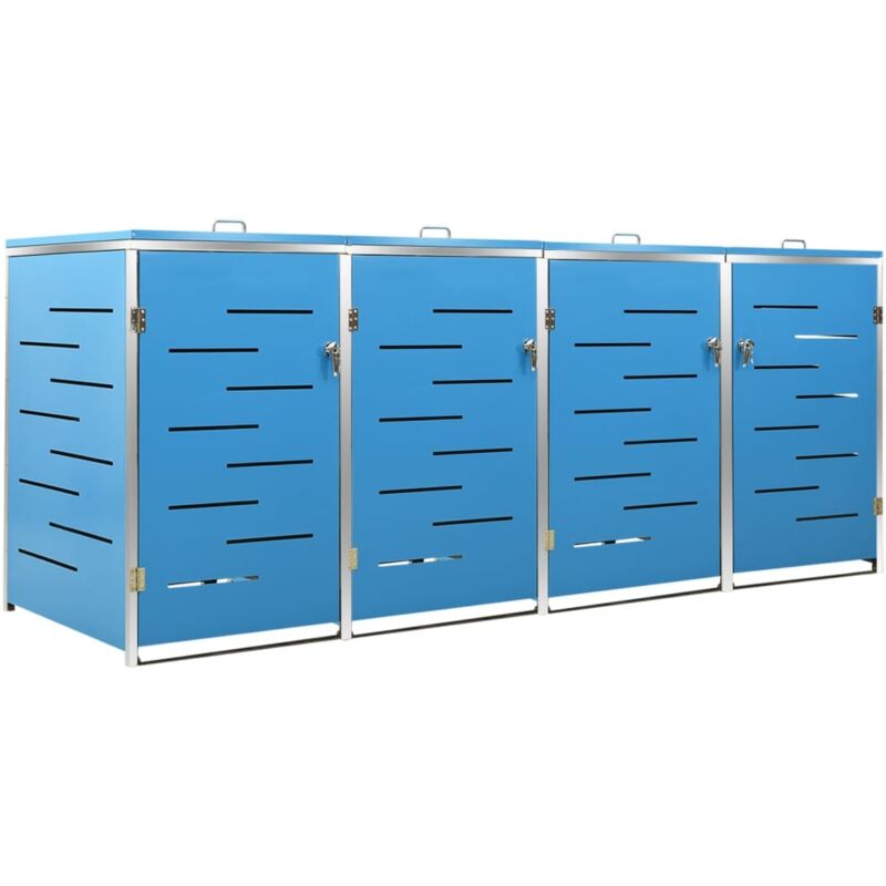 

Cobertizo contenedor cuádruple acero inox 276,5x77,5x115,5 cm - Azul - Vidaxl
