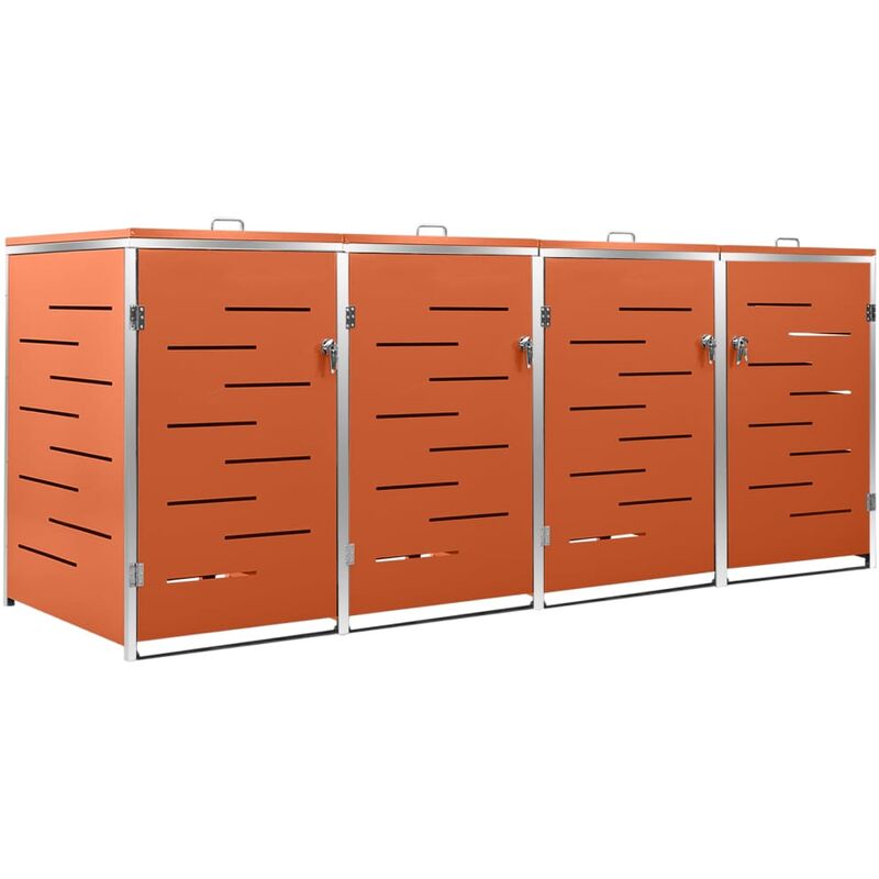 

Cobertizo contenedor cuádruple acero inox 276,5x77,5x115,5 cm - Naranja - Vidaxl