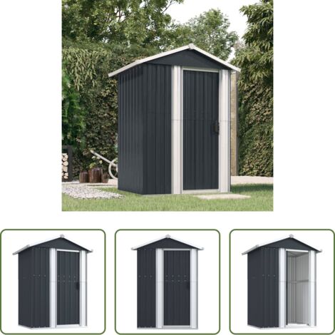 vidaXL Cobertizo de piscina -  Cobertizo de jardín acero galvanizado antracita 126x97,5x177 cm
