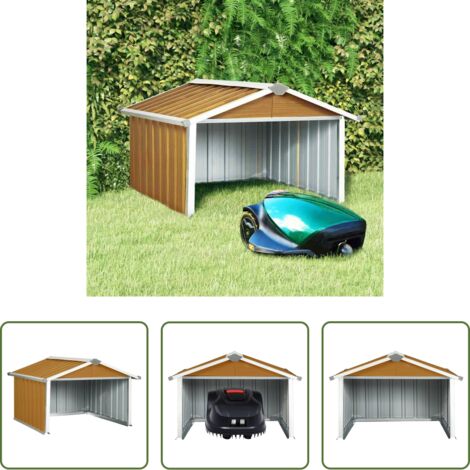 vidaXL Cobertizo para jardín -  Cobertizo para cortacésped acero galvanizado marrón 92x97x63 cm