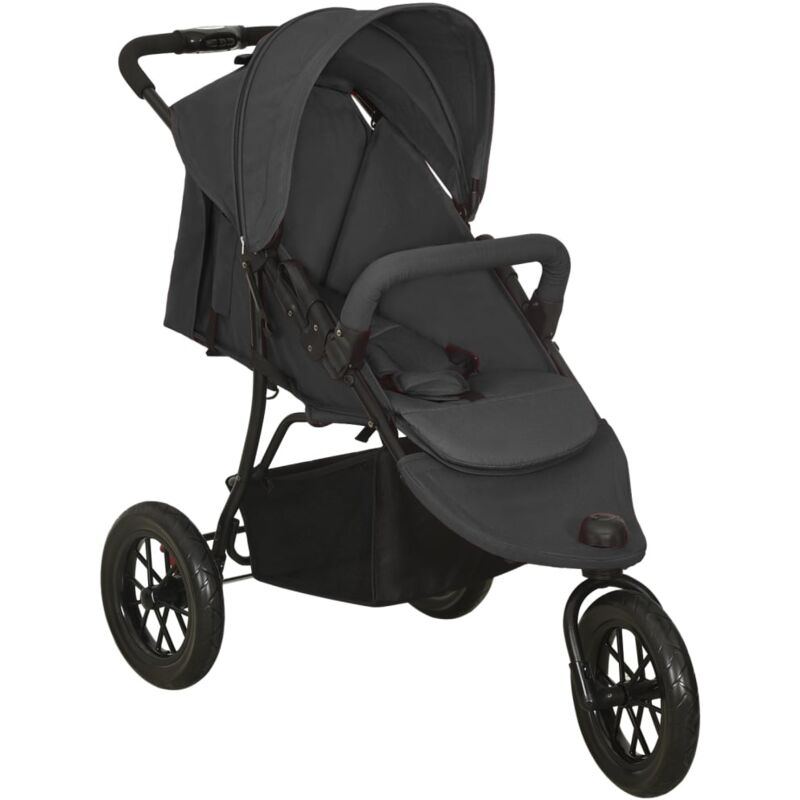 

vidaXL Cochecito de bebé de acero gris antracita - Antracita