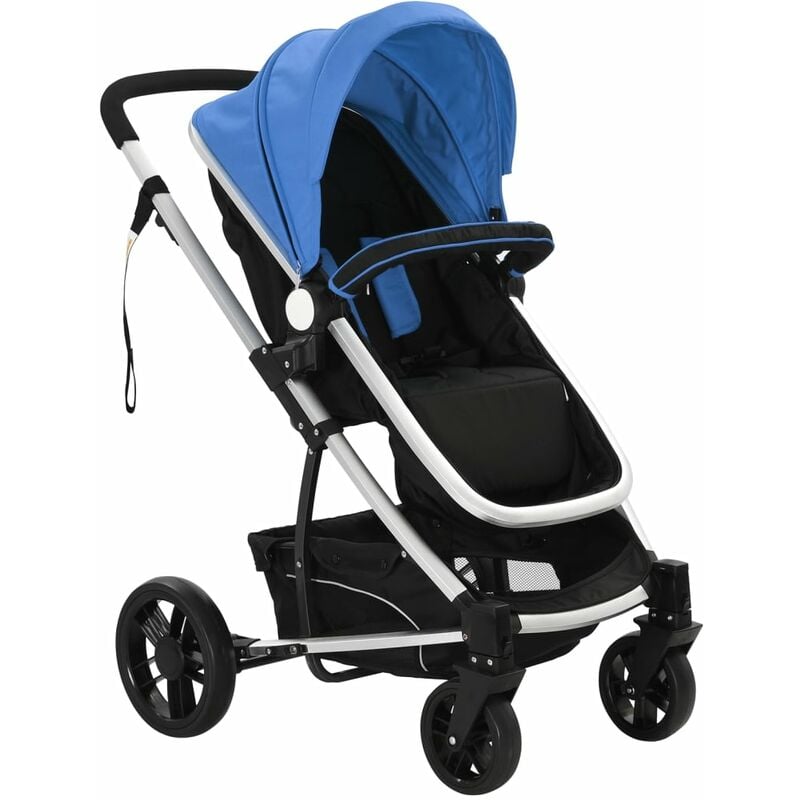 

Cochecito Silla de Bebé 2 en 1 Aluminio Azul y Negro - Multicolor - Vidaxl