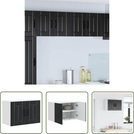 vidaXL Cocina -  Armario de cocina mural con puerta Negro 60 x 31 x 40 cm