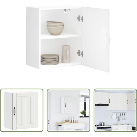 vidaXL Cocina -  Armario de pared de cocina Lucca madera ingeniería blanca