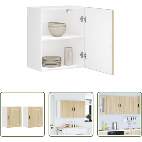 vidaXL Cocina -  Armarios pared para cocina 2 uds Porto roble sonoma