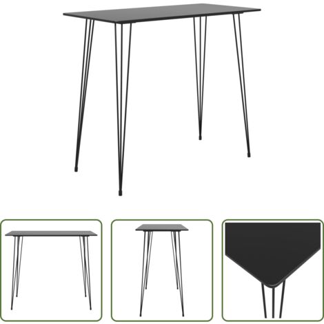 vidaXL Cocina -  Mesa alta de cocina negro 120x60x105 cm