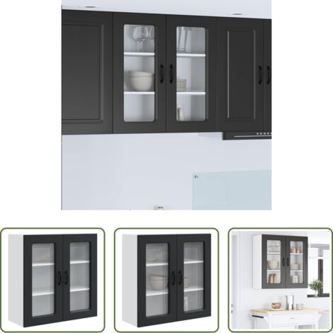 vidaXL Cocina moderna -  Mueble de Cocina Kalmar Negro 80 x 31 x 80 cm