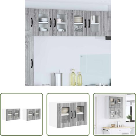 vidaXL Cocina -  Mueble de Cocina 2 pcs Gris Sonoma 60 x 31 x 40 cm