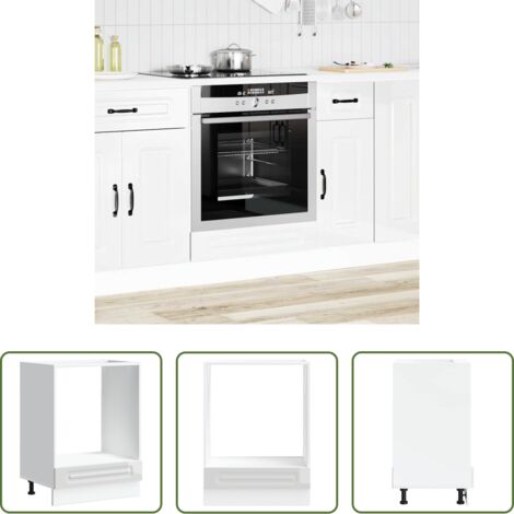 vidaXL Cocina -  Mueble de horno Kalmar alto brillo blanco madera reconstituida