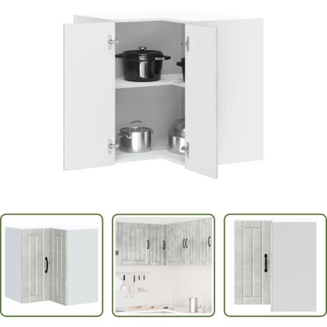vidaXL Cocina -  Mueble esquinero cocina Lucca madera contrachapada gris cemento