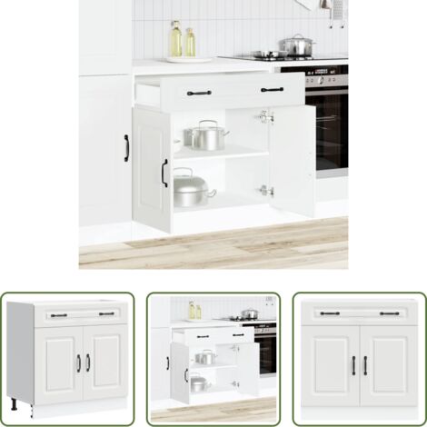 vidaXL Cocina organizada -  Mueble bajo de cocina Kalmar madera de ingeniería blanca