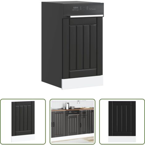 vidaXL Cocina -  Panel para lavavajillas Lucca madera contrachapada negra