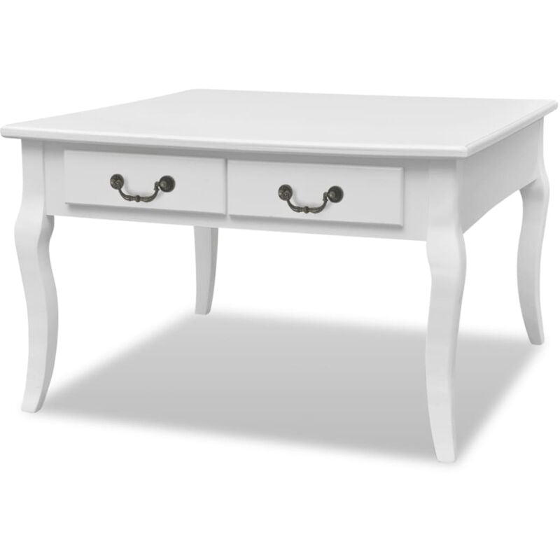 Coffee Table with 4 Drawers White vidaXL