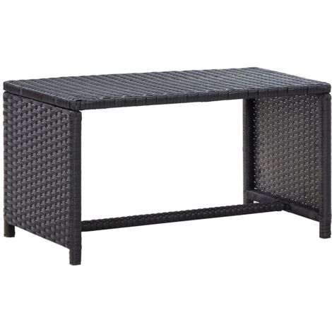 vidaXL Coffee Table Black 70x40x38 cm Poly Rattan