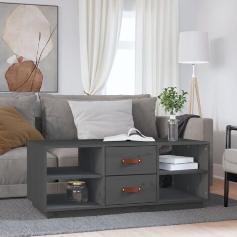 vidaXL Coffee Table Grey 100x50x41 cm Solid Wood Pine