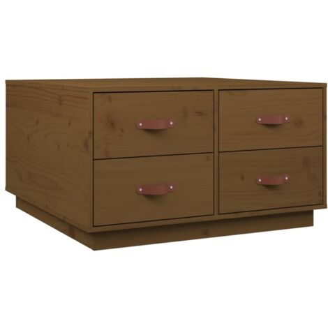 vidaXL Coffee Table Honey Brown 80x80x45 cm Solid Wood Pine