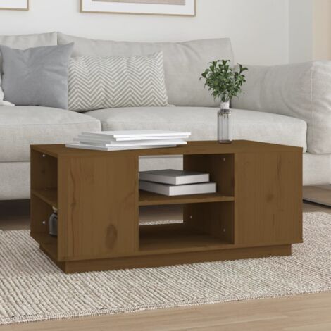 vidaXL Coffee Table Honey Brown 90x49x40,5 cm Solid Wood Pine