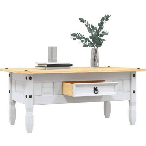 vidaXL Coffee Table Mexican Pine Corona Range White 100x55x44 cm
