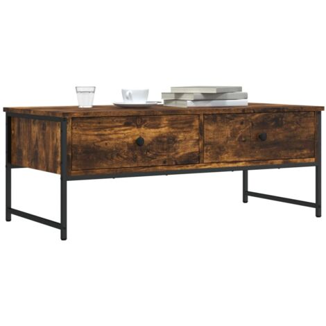 vidaXL Coffee Table Smoked Oak 101x49x39,5 cm Engineered Wood