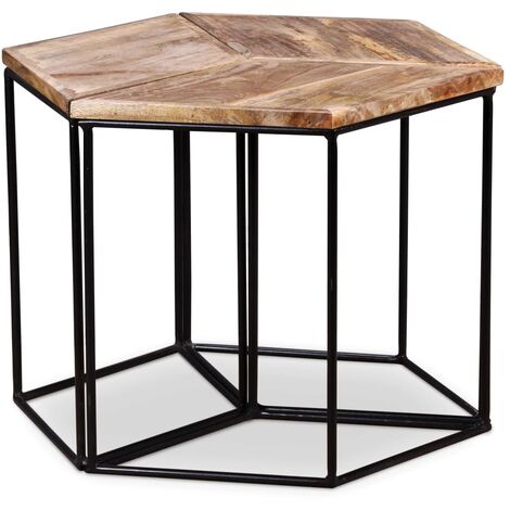 main image of "vidaXL Coffee Table Solid Mango Wood 48x48x40 cm - Brown"