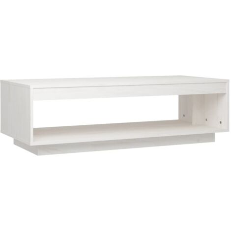 vidaXL Coffee Table White 110x50x33,5 cm Solid Wood Pine