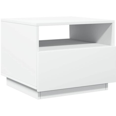 vidaXL Coffee Table with LED Lights White 50x49x40 cm