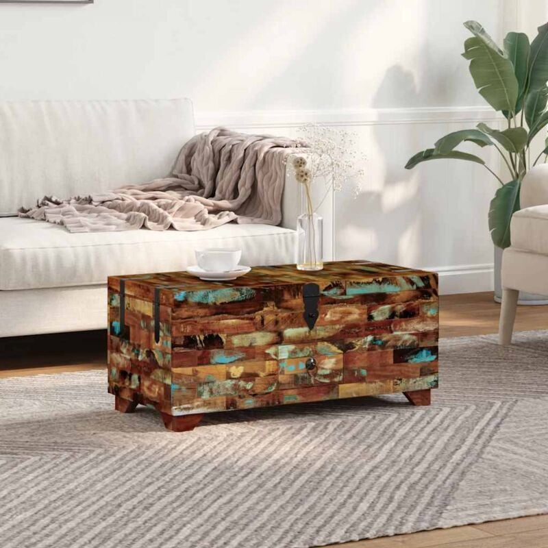 Vidaxl - Coffre table basse Bois de récupération massif 80 x 40 x 35 cm