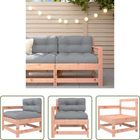 vidaXL Cojín de asiento -  Sillón de jardín con cojines madera maciza de abeto Douglas