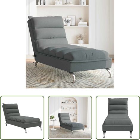 vidaXL Cojín de asiento -  Sofá diván de masaje con cojines tela gris oscuro