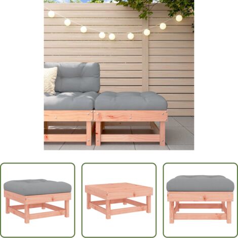 vidaXL Cojín de asiento -  Taburete de jardín con cojín madera maciza de abeto de Douglas