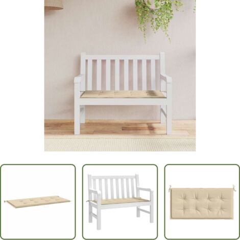 vidaXL Cojín de banco -  Cojín de banco de jardín tela Oxford beige 120x50x4 cm
