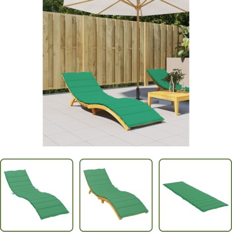 vidaXL Cojín de exterior -  Cojín de tumbona de tela Oxford verde 200x50x3 cm