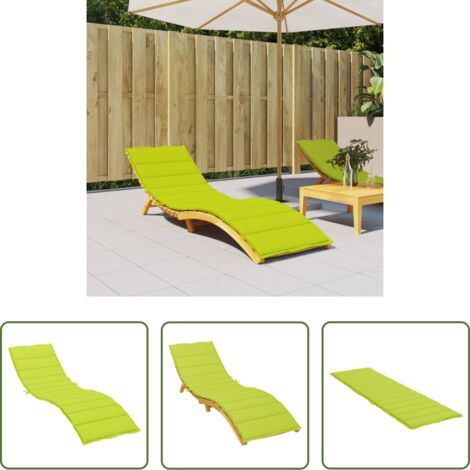 vidaXL Cojín de exterior -  Cojín de tumbona de tela Oxford verde claro 200x60x3 cm