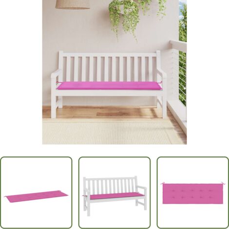 vidaXL Cojín de exterior -  Cojín para banco de jardín tela Oxford rosa 150x50x4 cm