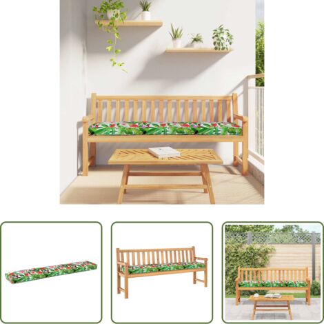 vidaXL Cojín de exterior -  Cojín para palet Jungla tropical 200 x 40 x 8 cm Tela Oxford